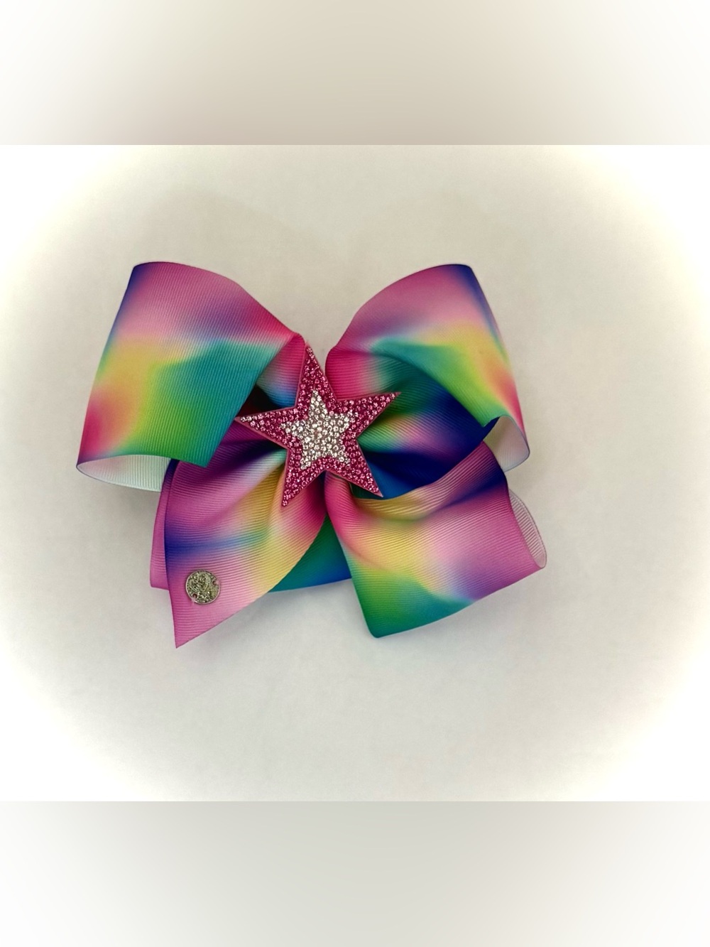 Large JoJo Siwa Hair Clip Tie Dye Bow W/ Sequins Star
